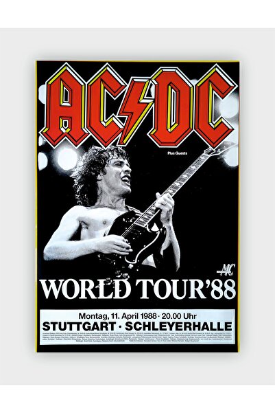 fırsatlar diyarı Acdc World Tour'88 Vintage Duvar Posteri - Duvar Dekoru - Ka...