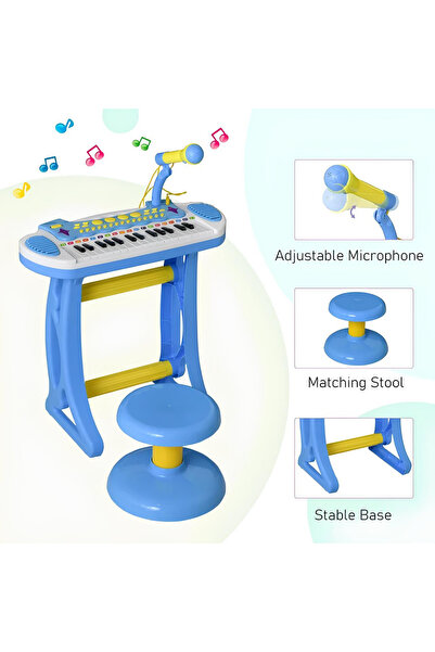 welcomein Oyuncak 31 Tuşlu Mikrofonlu Eğitici ve Eğlenceli Piyano