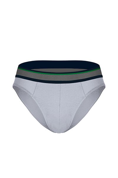 darkzone Men's Cotton Green Striped Elastic Gray Flexible Slip Briefs