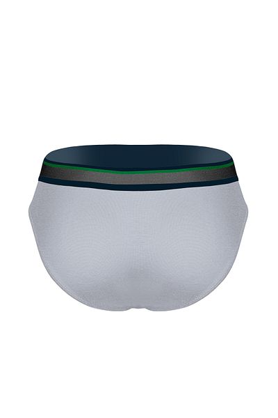 darkzone Men's Cotton Green Striped Elastic Gray Flexible Slip Briefs