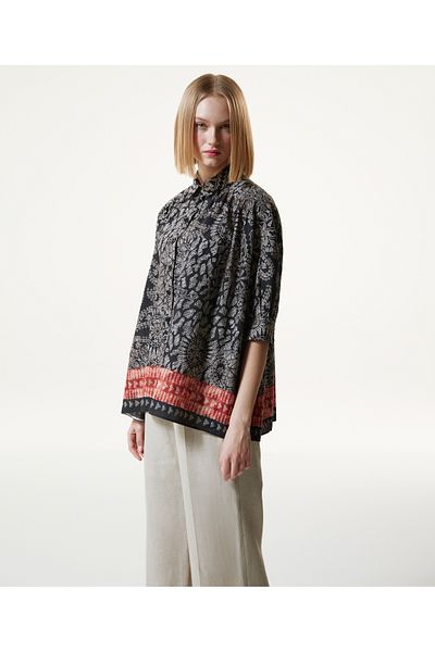 Machka Oversize-Hemd mit Schalmuster