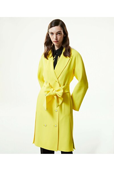 Machka Double Breasted Collar Belted Top Coat