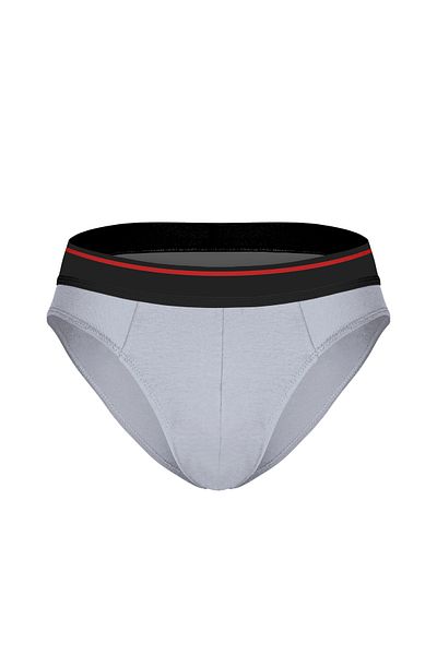 darkzone Men's Cotton Red Striped Elastic Gray Flexible Slip Briefs
