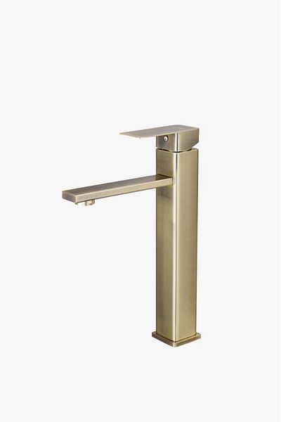 İSAOĞLU YAPI Matte Gold Bowl Sink Matte Gold Bowl Tap Brushed Gold Gold Color Square