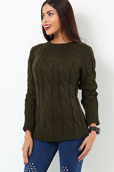 AVORWE Hair Braided Crew Neck Women's Sweater