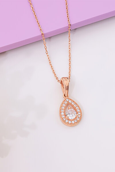 Miavi Silver 925 Ayar Gümüş Rose Damla Kolye