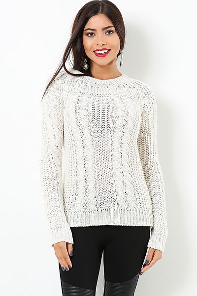 AVORWE Crew Neck Hair Braided Women's Knitwear Sweater