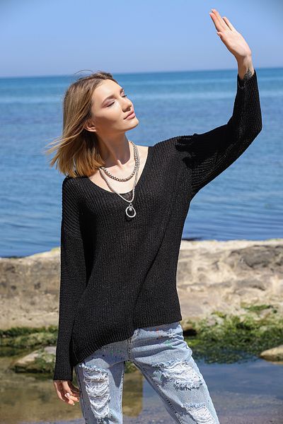 AVORWE Pulover de damă din tricot Thessaloniki cu decolteu în V
