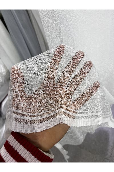 Fon Dünyası SPECIAL SERPME SNOWFLAKE TULE CURTAIN (1/3 TIGHT BATTERY)
