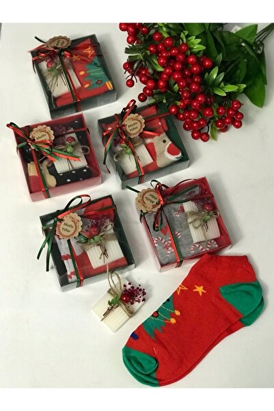 forevers Özel Kutusunda Hediyelik Yılbaşı Seti Çorap ve El Yapımı Sabun (2 Adet)