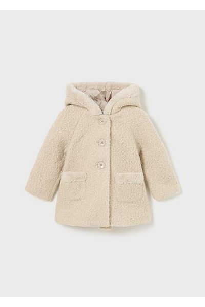MAYORAL Baby Girl Brown Coat with Fur