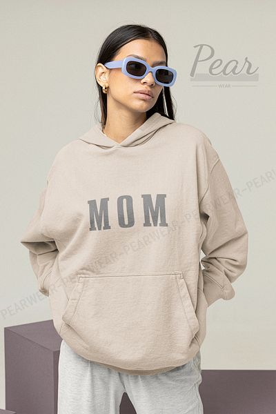 Pear Wear Γυναικεία φούτερ με κουκούλα με κουκούλα MOM με 3 νήματα Raster