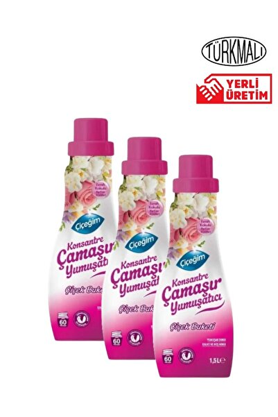 Çiçeğim ÇAMAŞIR YUMUŞATICISI ÇİÇEĞİM 1500 ml X3 ADET ÇİÇEK BUKETİ