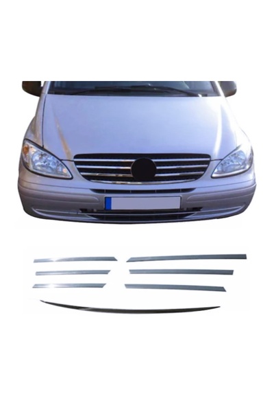 ZNZ OTO AKSESUAR Mercedes Viano W639 Krom Ön Panjur 7 Prç P.çelik 2003-2010 A...