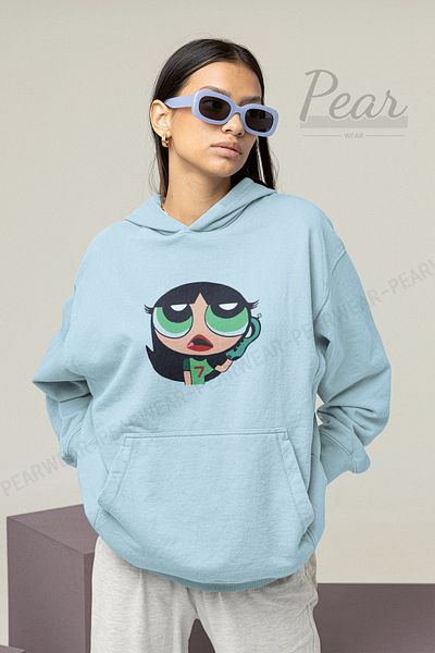Pear Wear Hanorac oversize pentru femei cu imprimeu Buttercup Girls Powerpuff