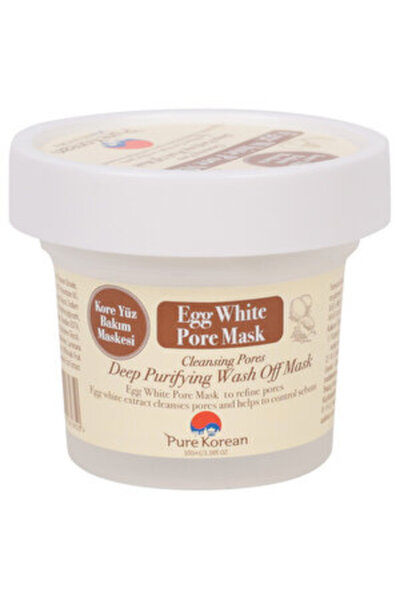 Pure ( FIRÇA KABI HEDİYE ) Pure Korean Egg White Pore Çok Kullanımlık Yüz Mas...