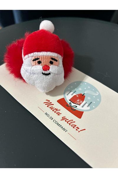 no 39 company Χριστουγεννιάτικο θέμα Fluffy Red Color Santa Claus Furry Bagel αγκράφα