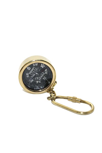keyfim shop İsme Özel Pirinç Pusula Tasarımlı Anahtarlık