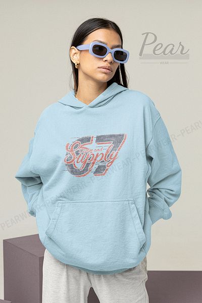 Pear Wear Supply Printed Γυναικεία φούτερ με κουκούλα με 3 νήματα Raster Oversize