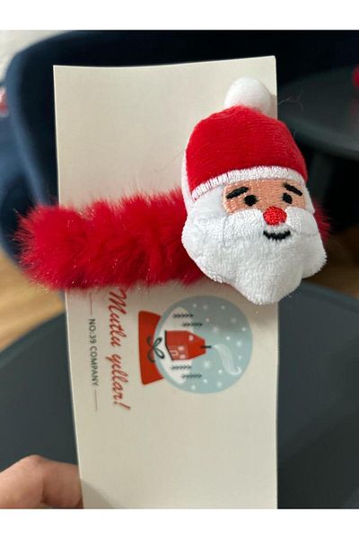 no 39 company Χριστουγεννιάτικο θέμα Fluffy Red Color Santa Claus Furry Bagel αγκράφα