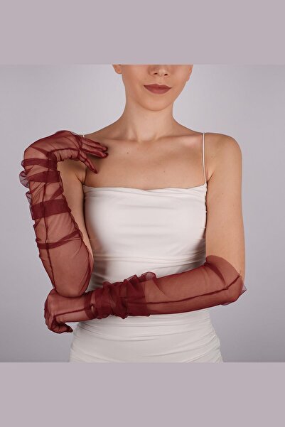 Hayalperest boncuk Uzun Şık Gelin Eldiveni Tül Eldiven Nikah/Düğün/Parti/Kostüm Eldiveni