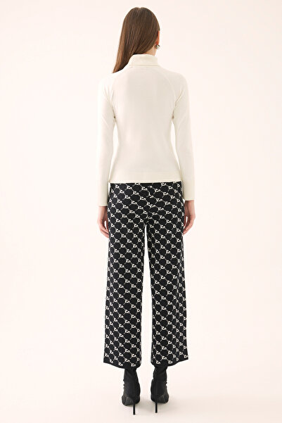 Perspective İllas Black Ecru Color Women's Knitwear Trousers