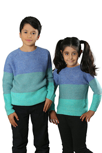 Nisrakids Renk Geçişli Triko Çocuk Kazak - Uzun Kollu