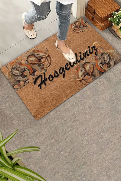 Valerine Life Indian Blessings Elephants Welcome Door Mat 45x70cm