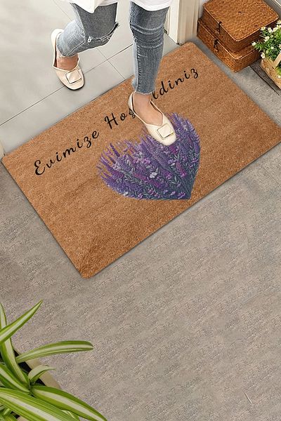 Valerine Life Heart Lavender Welcome to Our Home Door Mat 45x70cm