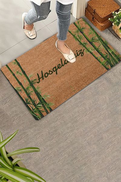 Valerine Life Green Good Luck Bamboo Welcome Door Mat 45x70cm