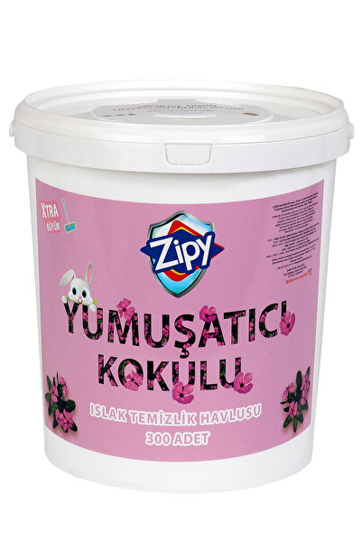 zipy 2'li Yüzey Temizlik Havlusu Yumuşatıcı Kokulu Islak Kova Mendil 600 adet Yaprak