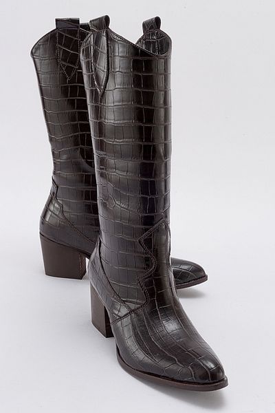 LuviShoes BARBARA Braun bedruckte Damenstiefel