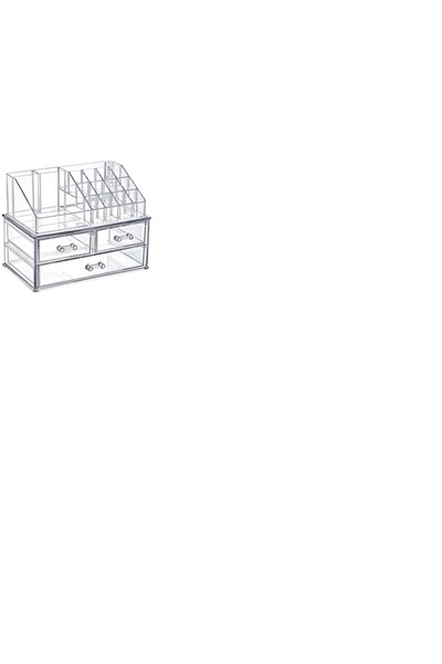 NATURAWİN Ak635 3 Çekmeceli Makyaj Düzenleyici Organizer Set Takı Kutusu Kozm...