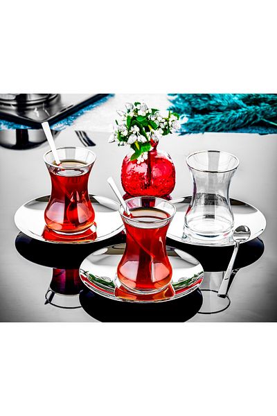 ÖZLİFE ELA 12 Piece Tea Set Plain