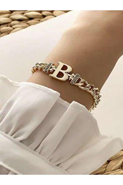 MAHZEENZM B HARF ÇELİK BİLEKLİK