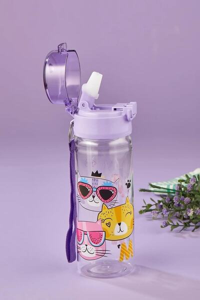 OPTİZON Bordo Renk Meow Matara %100 Sızdırmaz Suluk - Bpa Free