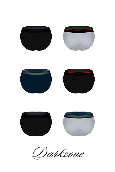 darkzone Men's 6-Piece Cotton Mixed Color Flexible Slip Briefs