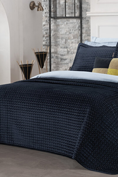 Sarev Dustin Navy Blue Double Bedspread Set