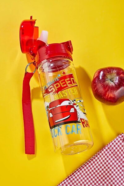 OPTİZON Speedcar Red Children's Primary School Water Bottle 100% Leak Proof Water Bottle Princess Water Bottle