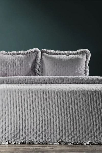 ZEBRA CASA Lima Gray Double Bedspread Set