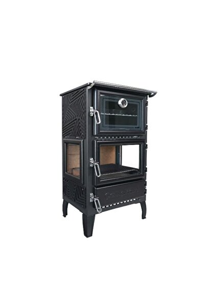 Çalışkan 306-3D Dik Fırınlı Üç Camlı Şömine Soba