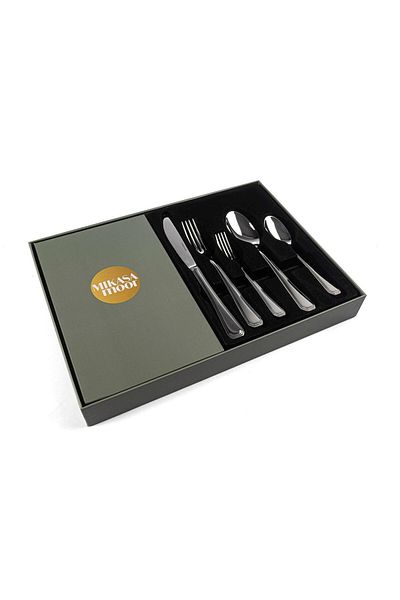 Mikasa Moor Bellissimo Gold 30 Piece Fork Spoon Knife Set
