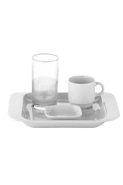 İkram Dünyası Quadro 21.5*16.5 cm Coffee Presentation Plate Undecorated