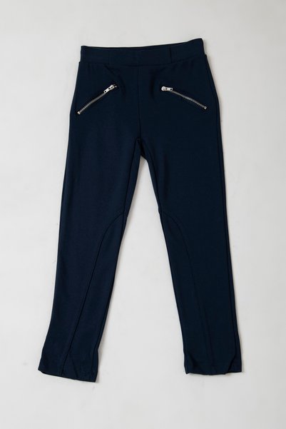 Tinymuyt Girl's Zippered Steel Knitted Navy Blue Tights