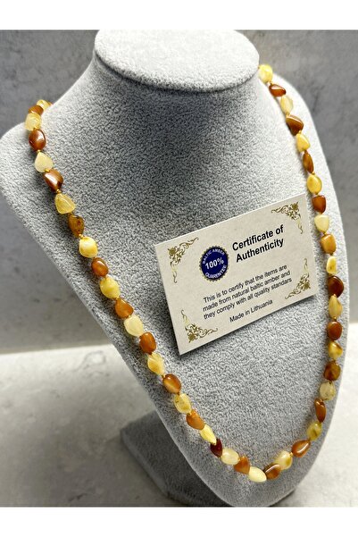 Alturki Tesbih Yetişkin Şifa Kaynağı Orijinal Sertifikalı Damla Kehribar Kolye