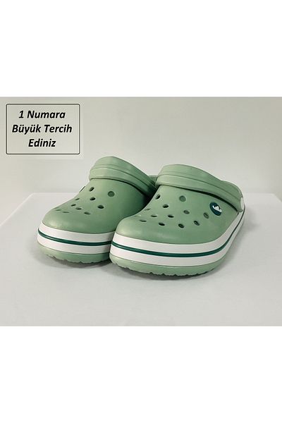 AkınalBellaa Full Orthopedic Pastel Green Men's Cross Slippers - Doctor Nurse Cook Casual