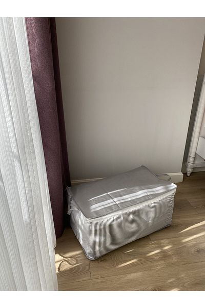 MISS JULİ 2 Τεμάχια Προίκα Ριγέ Ύφασμα Mega Τσάντα 98x50x50 εκ.