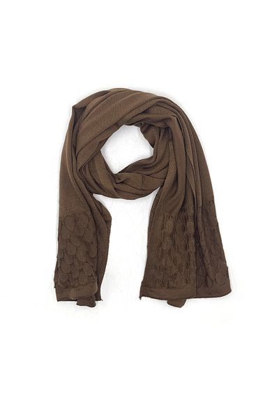nazipek Cotton Acrylic Knitted Knitwear Patterned High Quality Light Gray Shawl 180x80cm 240gr Large Size