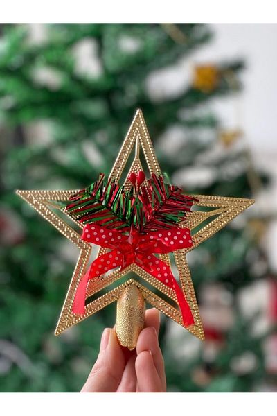 Masalsı Concept Christmas Tree Crown Star Decorated Model 15 Cm Star Crown New Year Tree Star Ornament