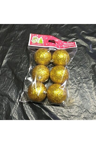 TATLI GÜNLER YILBAŞI SÜSÜ YILBAŞI AĞACI SÜSÜ SİMLİ 3 CM 6'LI STRAFOR CİCİ TOP GOLD